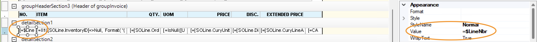 Acumatica LineNbr variable in so641010