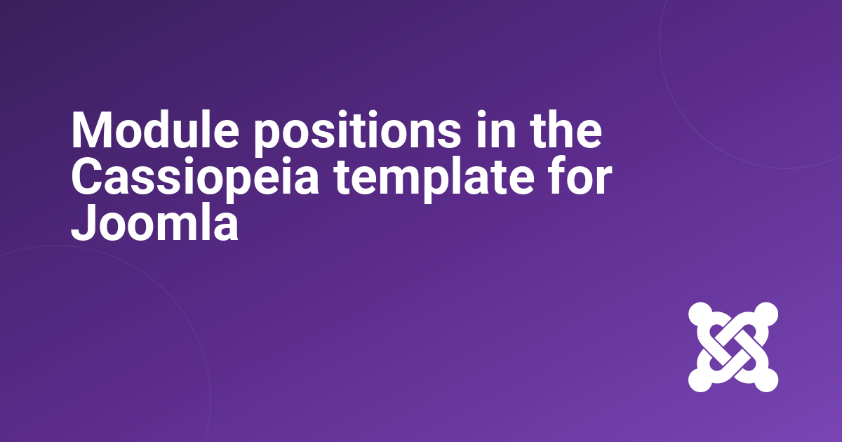 Module positions in the Cassiopeia template for Joomla