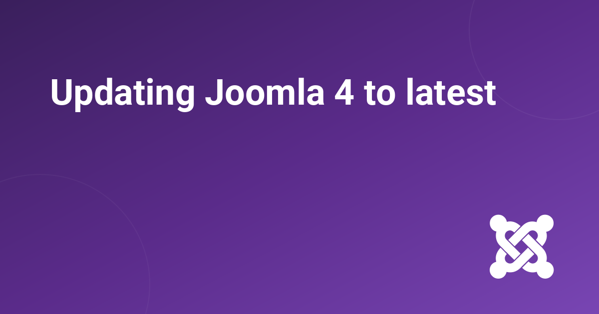 Updating Joomla 4 to latest