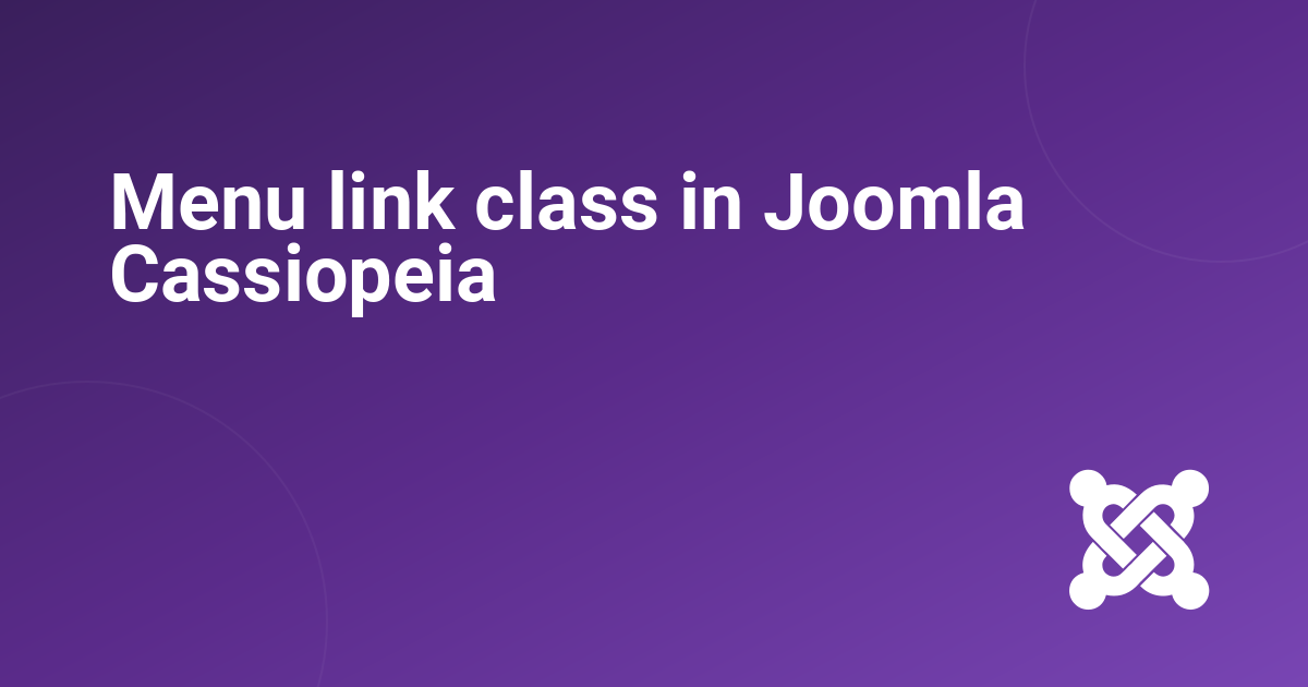 Menu link class in Joomla Cassiopeia