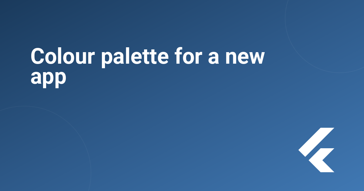 Colour palette for a new app