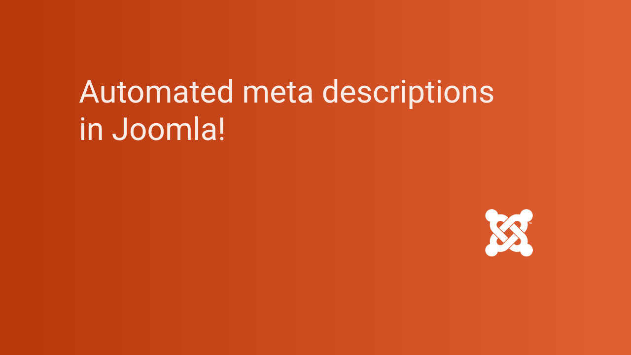 Automated meta descriptions in Joomla
