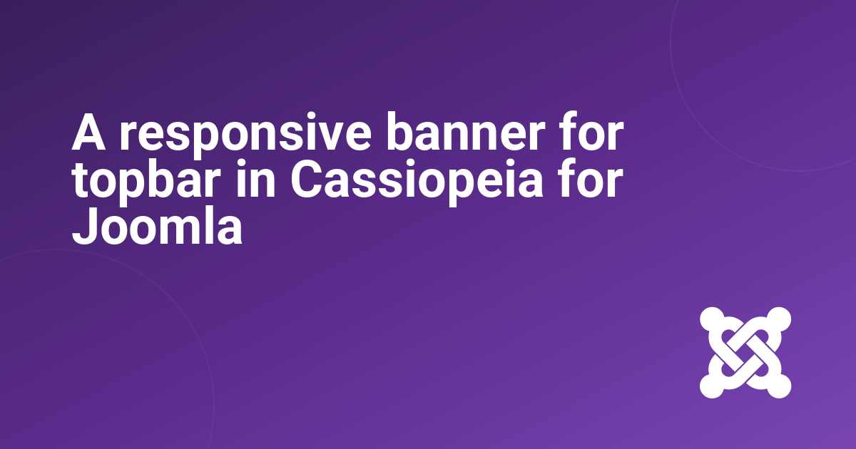 A responsive banner for topbar in Cassiopeia for Joomla