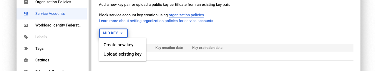 Google Cloud Platform Service Account key