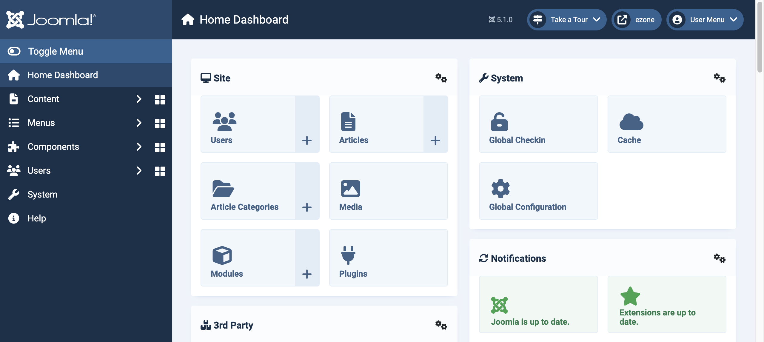 Joomla 5 Administrator Dashboard