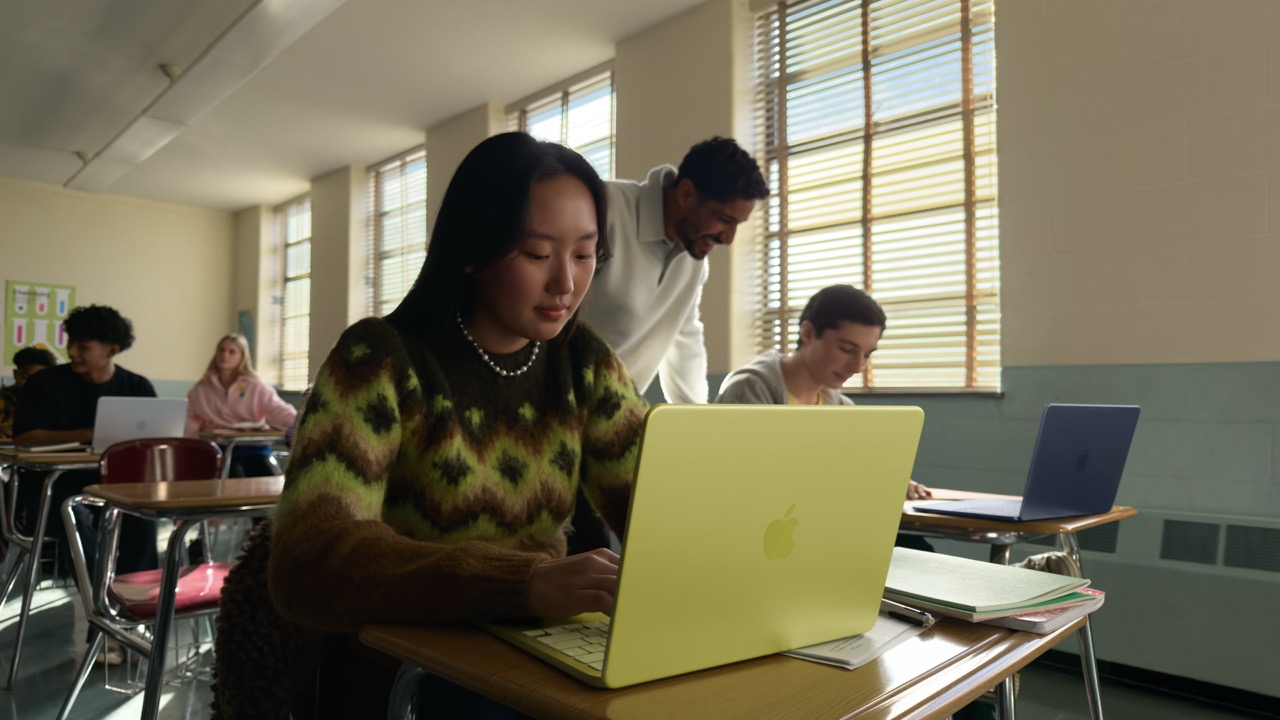 Apple MacBook Neo in a classroom setting (Apple Newsroom)