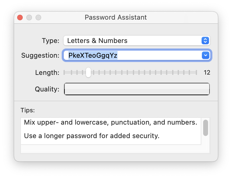 Security - macOS Password Assistant