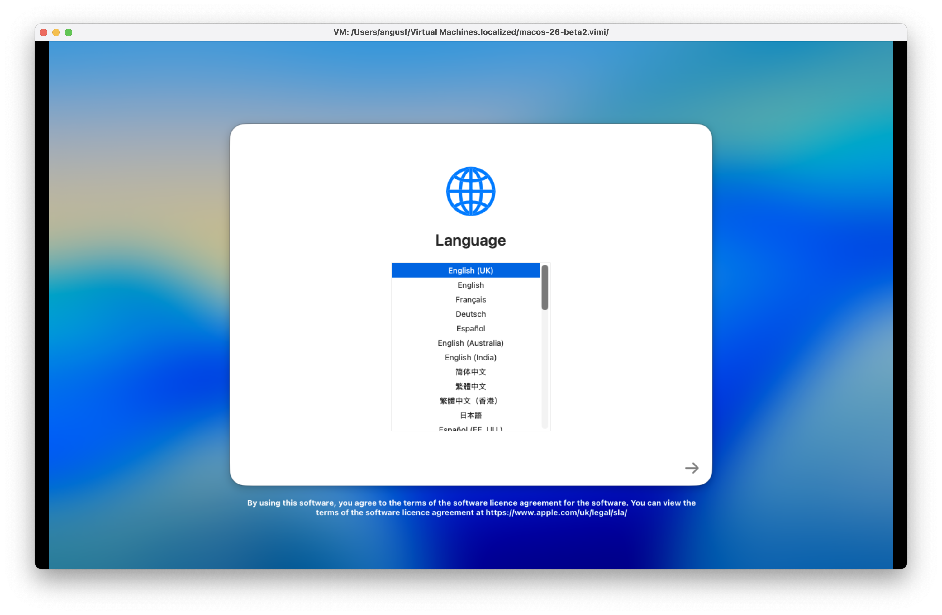 Language in macOS 26 Tahoe Beta 2