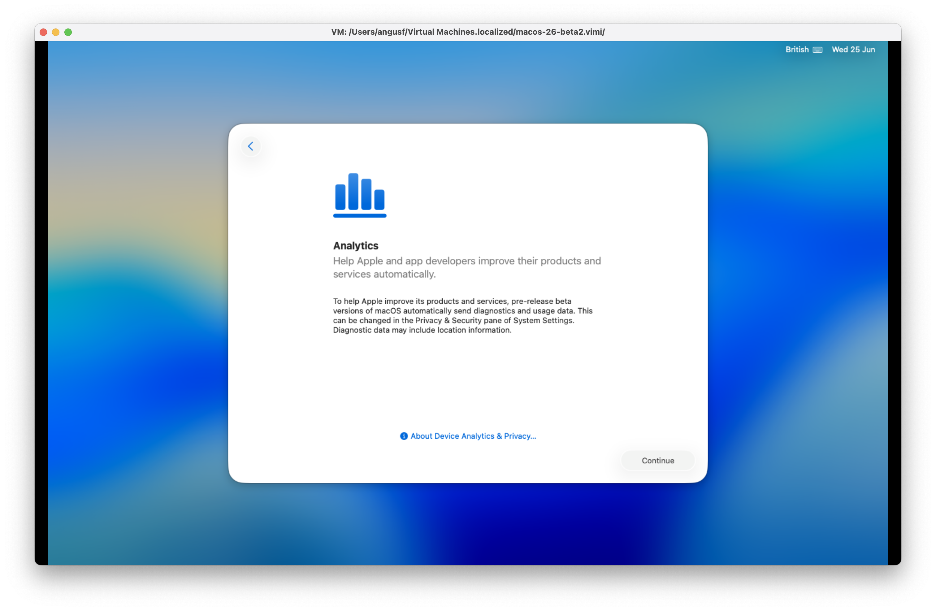 macOS 26 Tahoe Beta 2 - Analytics