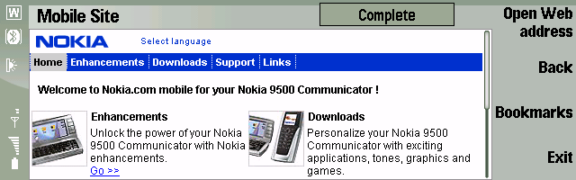 9500 - Nokia Website in 2004