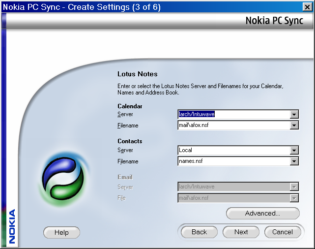 Nokia PC Suite - Lotus Notes