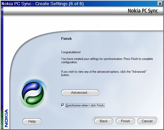 Nokia PC Sync - Advanced