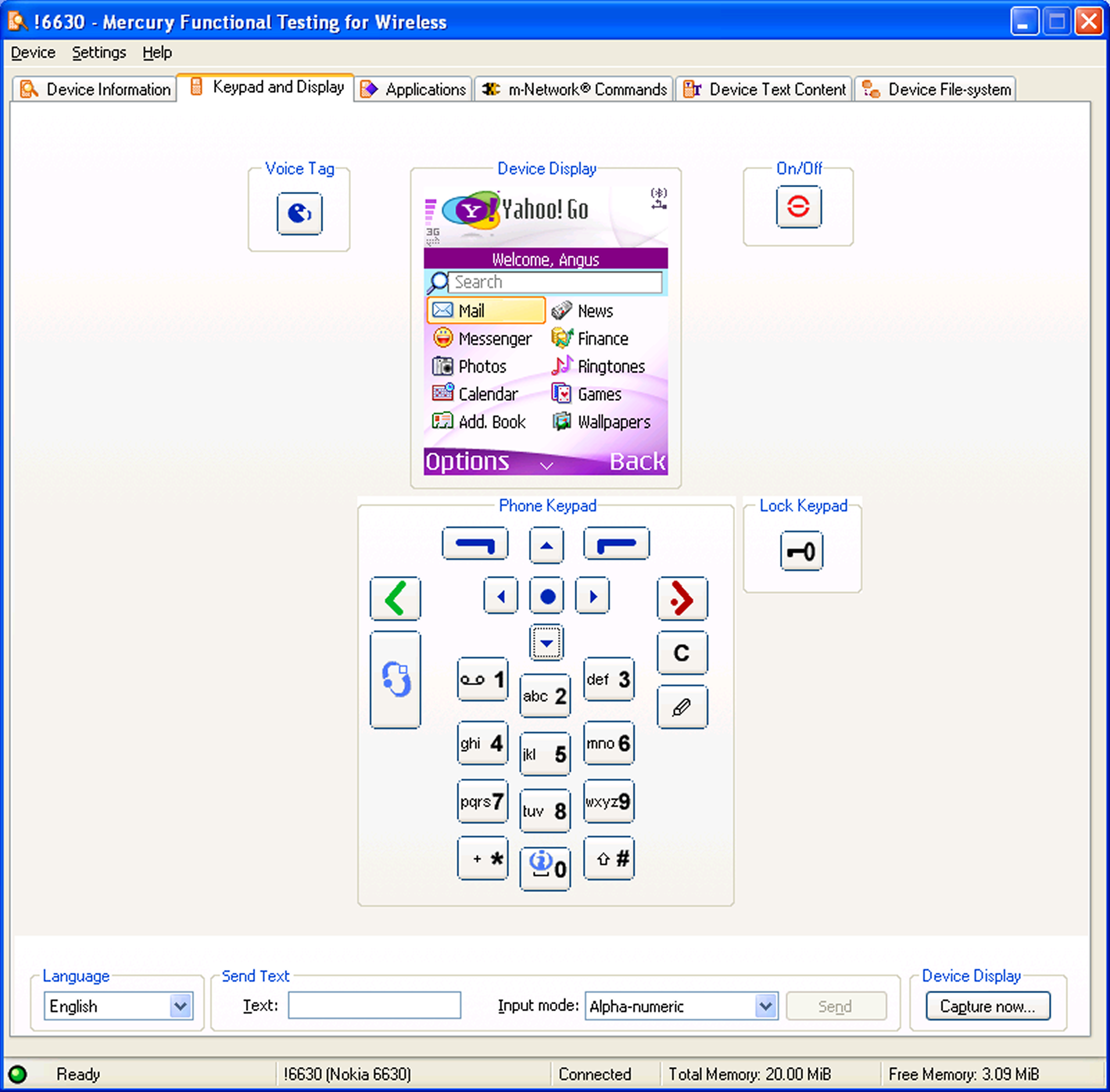 Testing Yahoo Go on a Nokia 6630