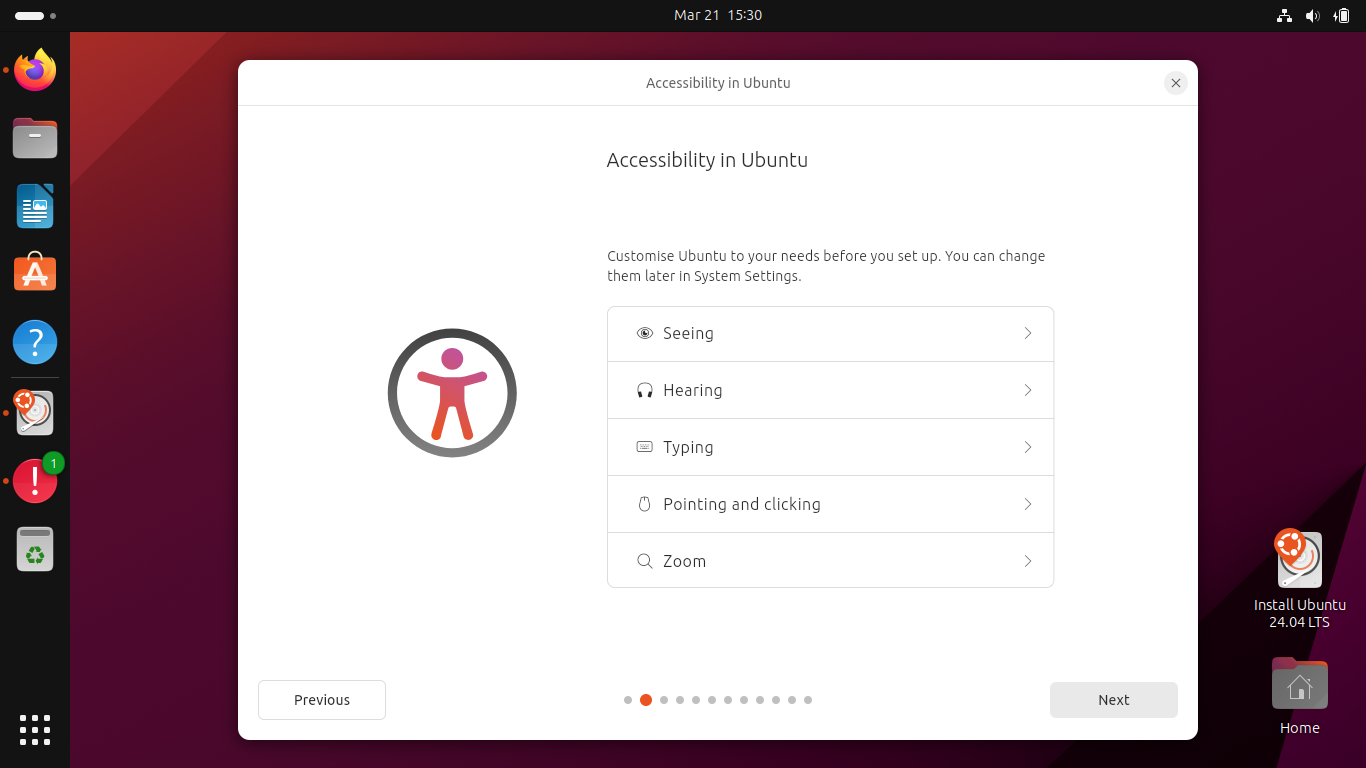 Screenshot - Accessibility in Ubuntu