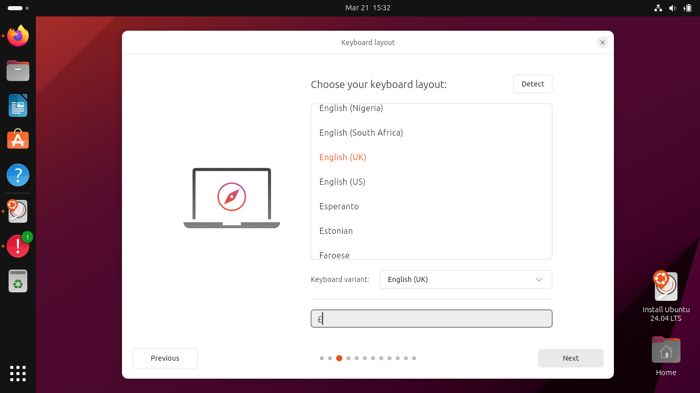 Screenshot - Choose your keyboard layout - English UK