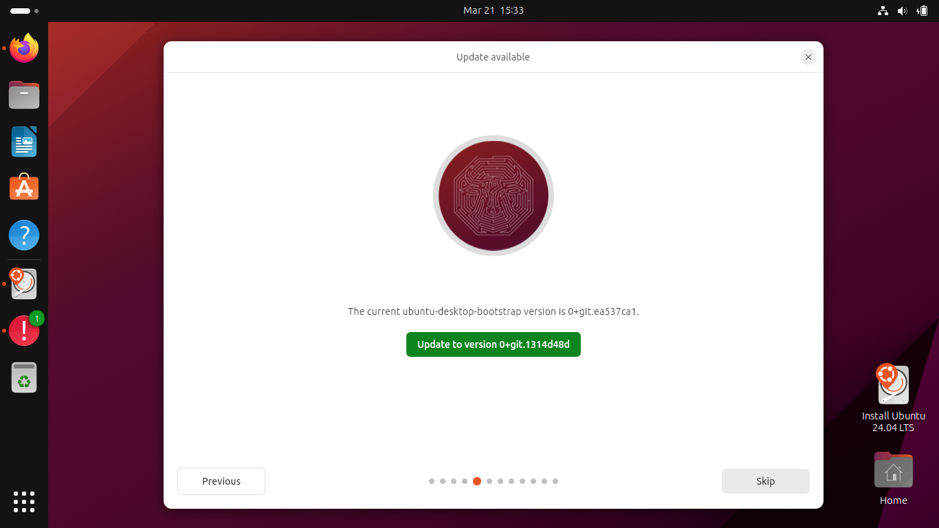 Screenshot - Update available