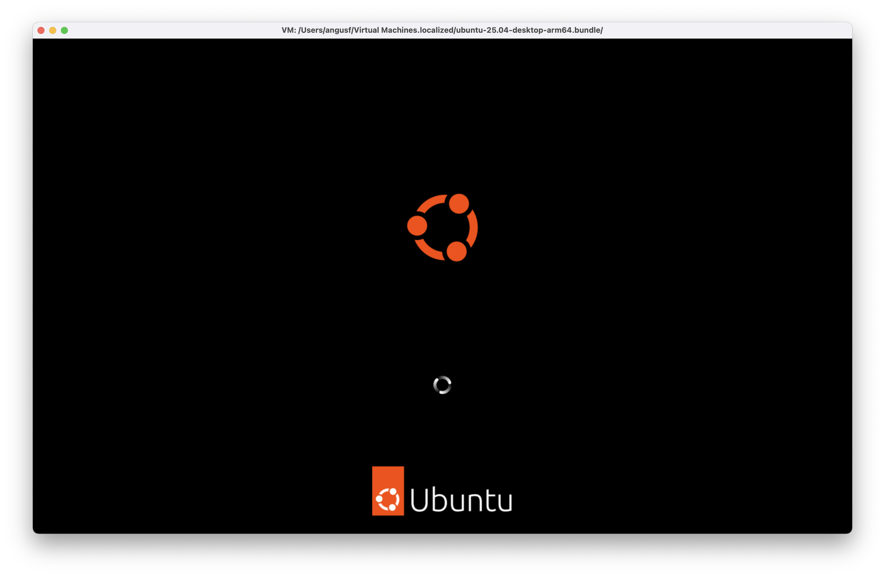 Ubuntu 25.04 for Arm starting in a VM