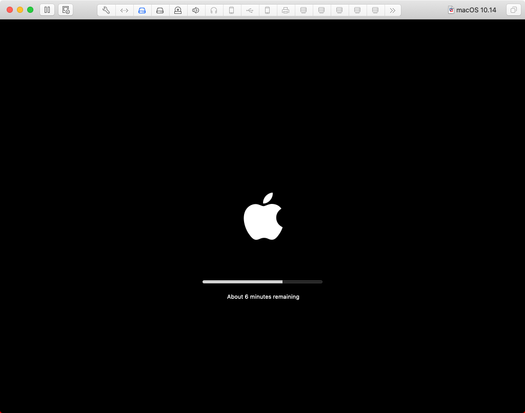 macOS installation time remaining screen