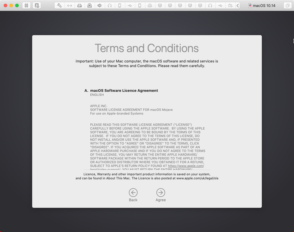 macOS software licence agreement