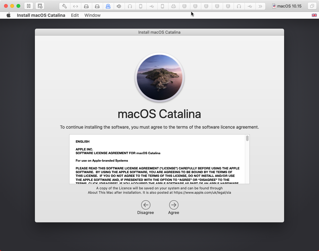 macOS software licence agreement