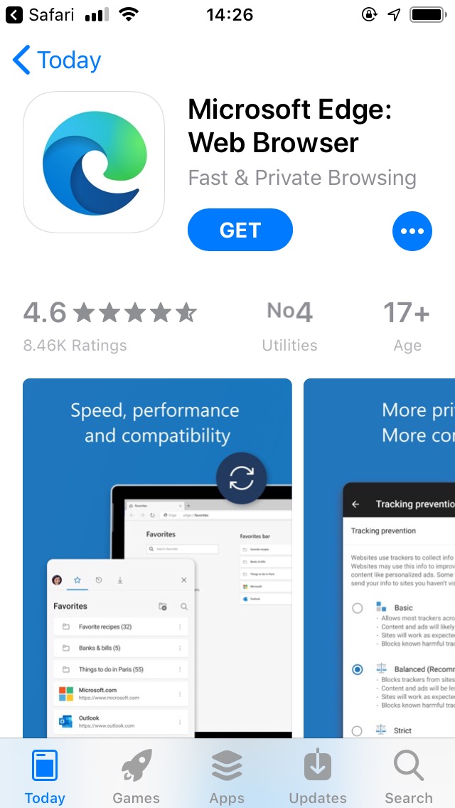 Get Microsoft Edge - App Store Screenshot