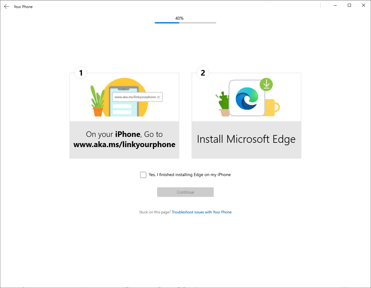 Install Microsoft Edge - Your Phone screenshot