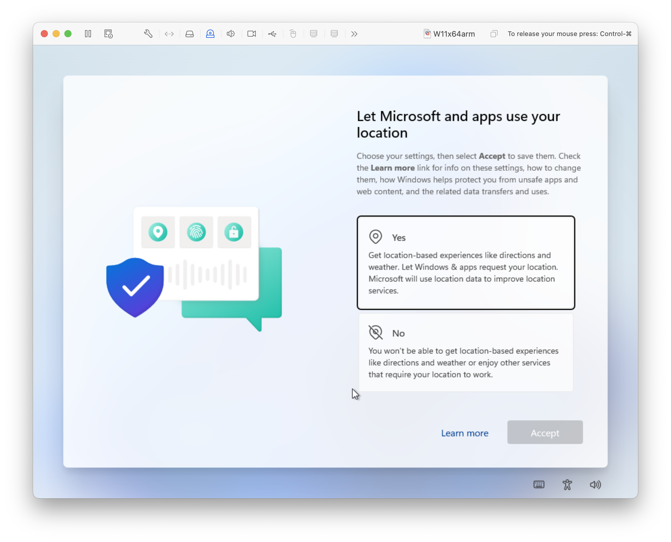 Let Microsoft and apps use your location