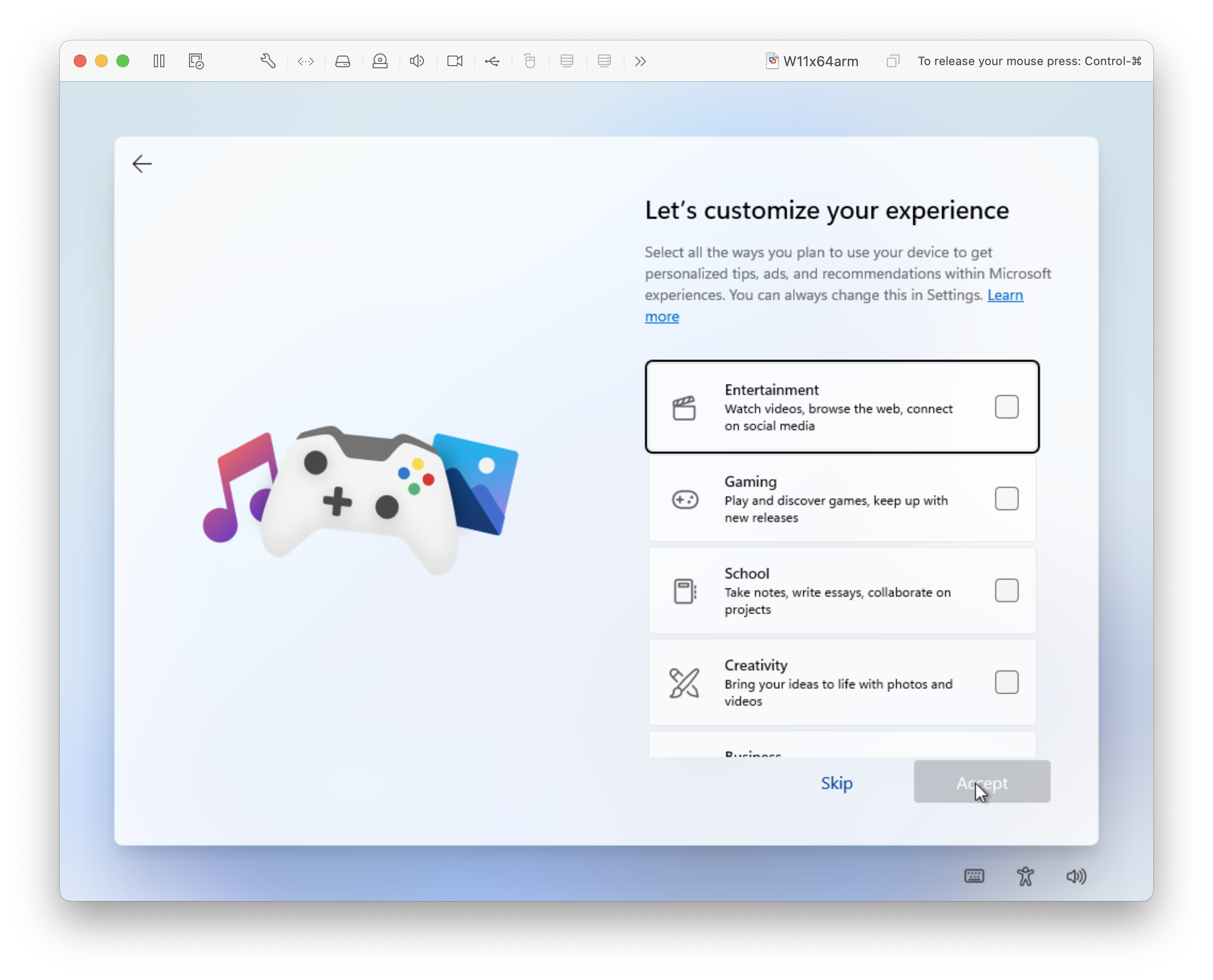 Let's customise your experience