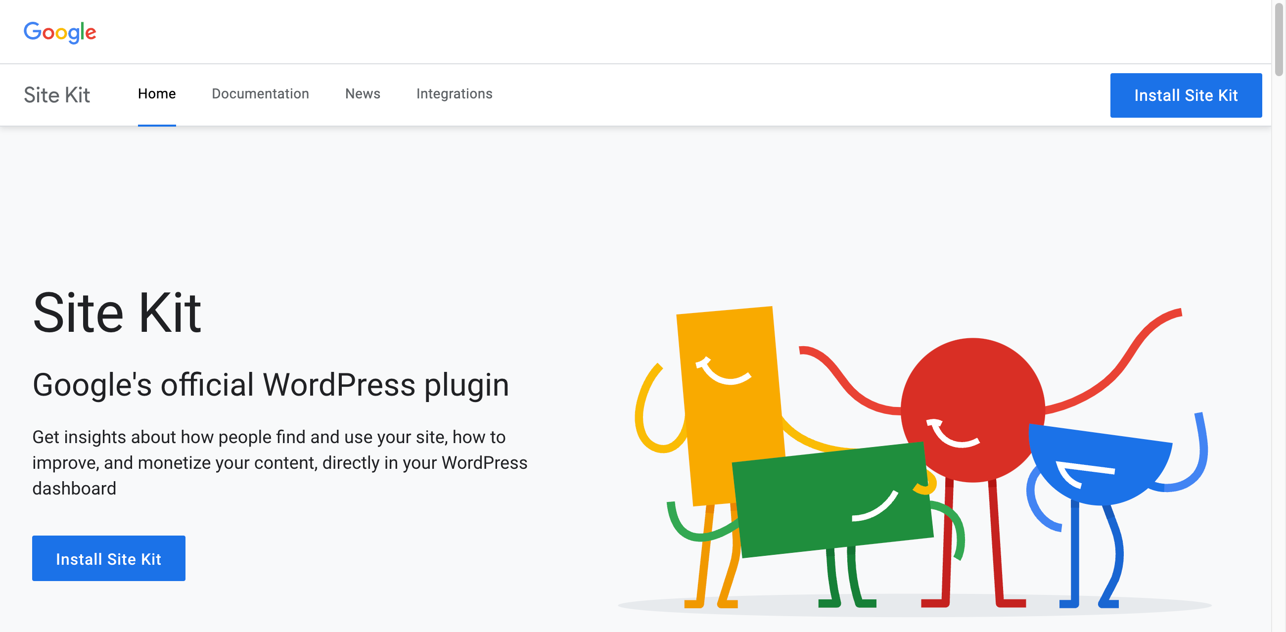 Site Kit Google's official WordPress plugin (Screenshot0)
